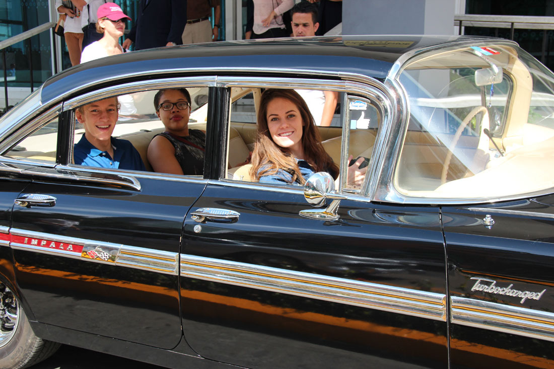 Cuba group in a car
